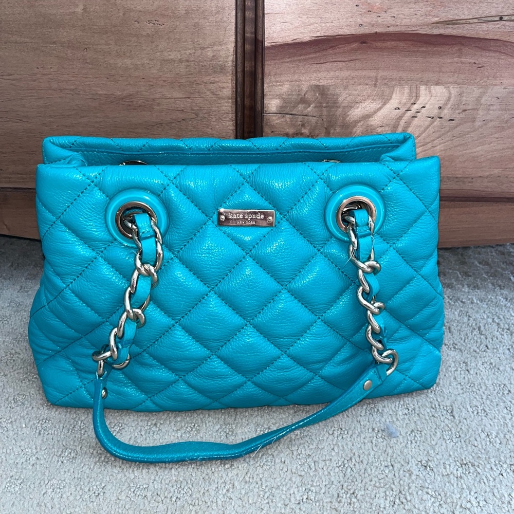 Kate Spade Turquoise Quilted Satchel Bag